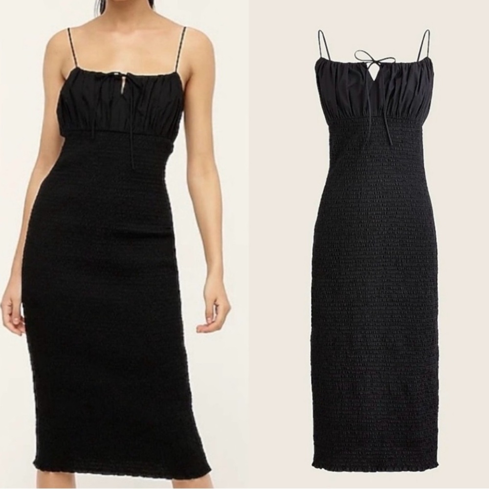 J. Crew Black Midi Dress